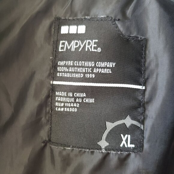 Empyre Mens Black Puffer Vest Full Zip Pockets XL Fall Winter Skater Y2K Zumiez - Picture 9 of 9